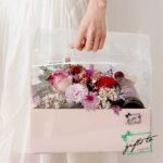 Pink Flower Box with Wine & Chocolates