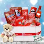 All Red Love Chocolate and Wine Gift Basket