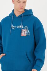 UNISEX "Top Notch" Oversized Mona Lisa Hoodie in Petrol Blue
