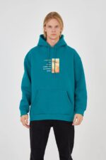 UNISEX VAN GOGH Oversized Hoodie in Pine Green