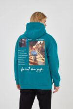 UNISEX VAN GOGH Oversized Hoodie in Pine Green - Image 3