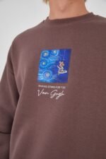 UNISEX VAN GOGH "Shining Stars For You" Oversized Sweater in Deep Pink