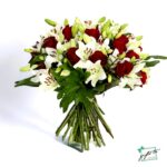 Elegance in Bloom – Roses & Lilies Bouquet