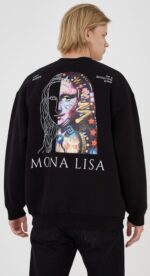 UNISEX "Top Notch" Oversized Mona Lisa Hoodie in Black