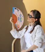 Retro Beirut Wooden Hand Fan - Image 2