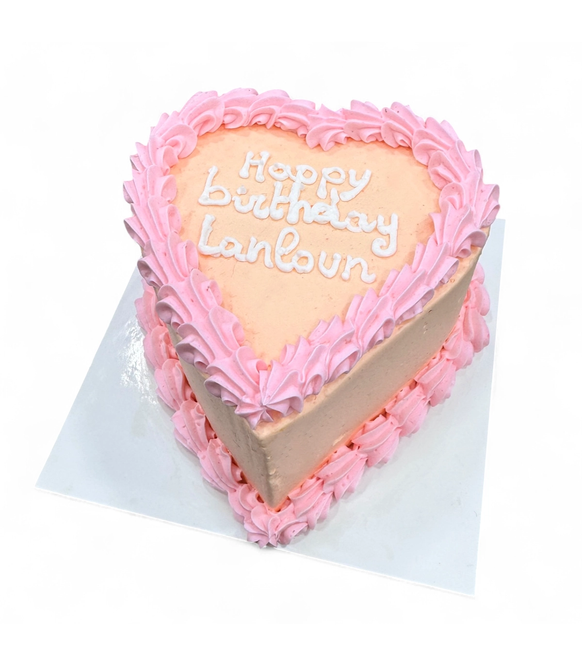 Heart Shaped Birthday Cake Heart-Shaped Pink Birthday Cake - Image 1