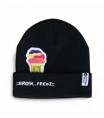 ::BR@!N-FREEZ:: Black Patch + Embroidered Beanie