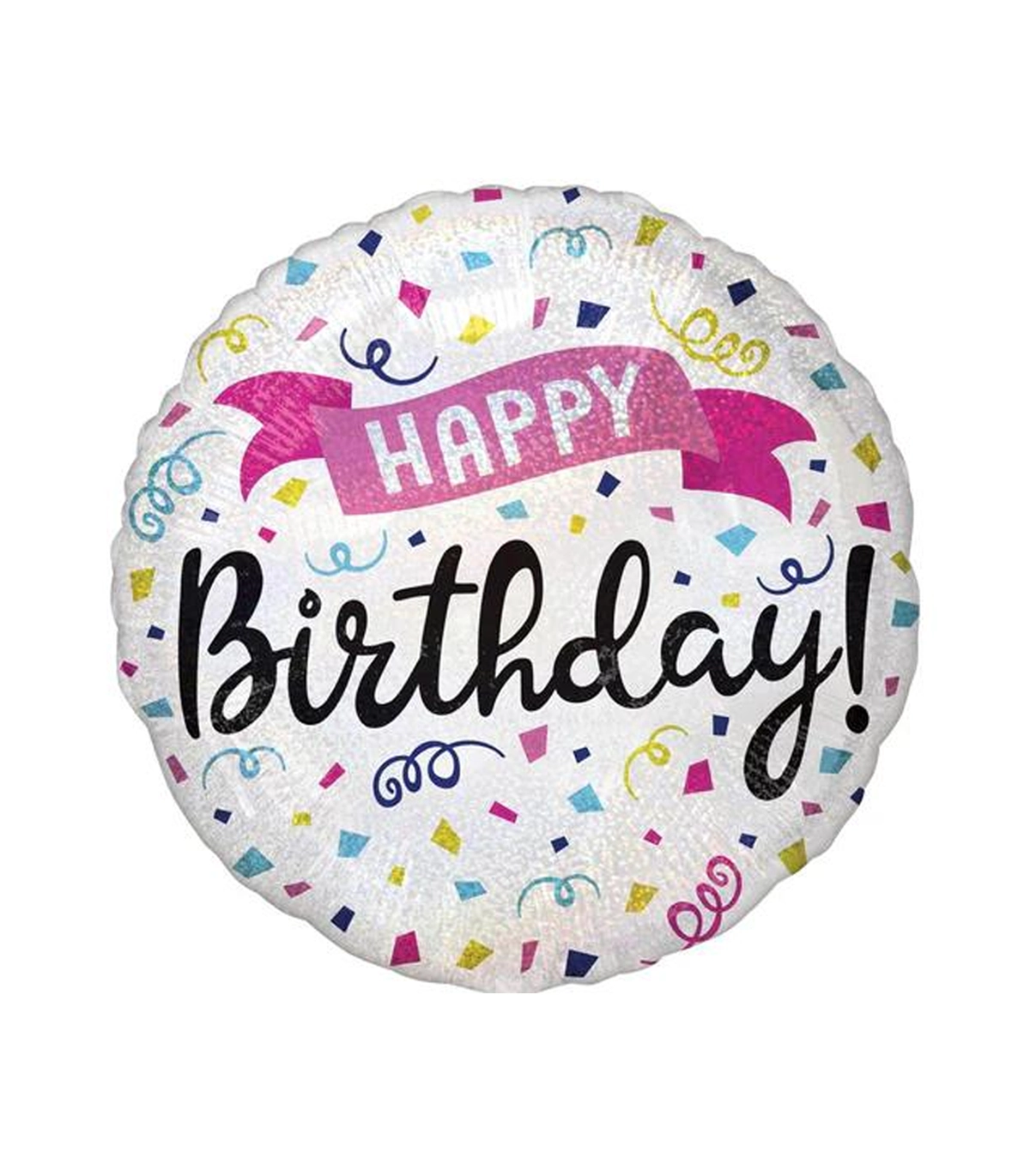 Birthday Balloon Banner Round Happy Birthday Fire Banner Balloon 18inch - Image 1