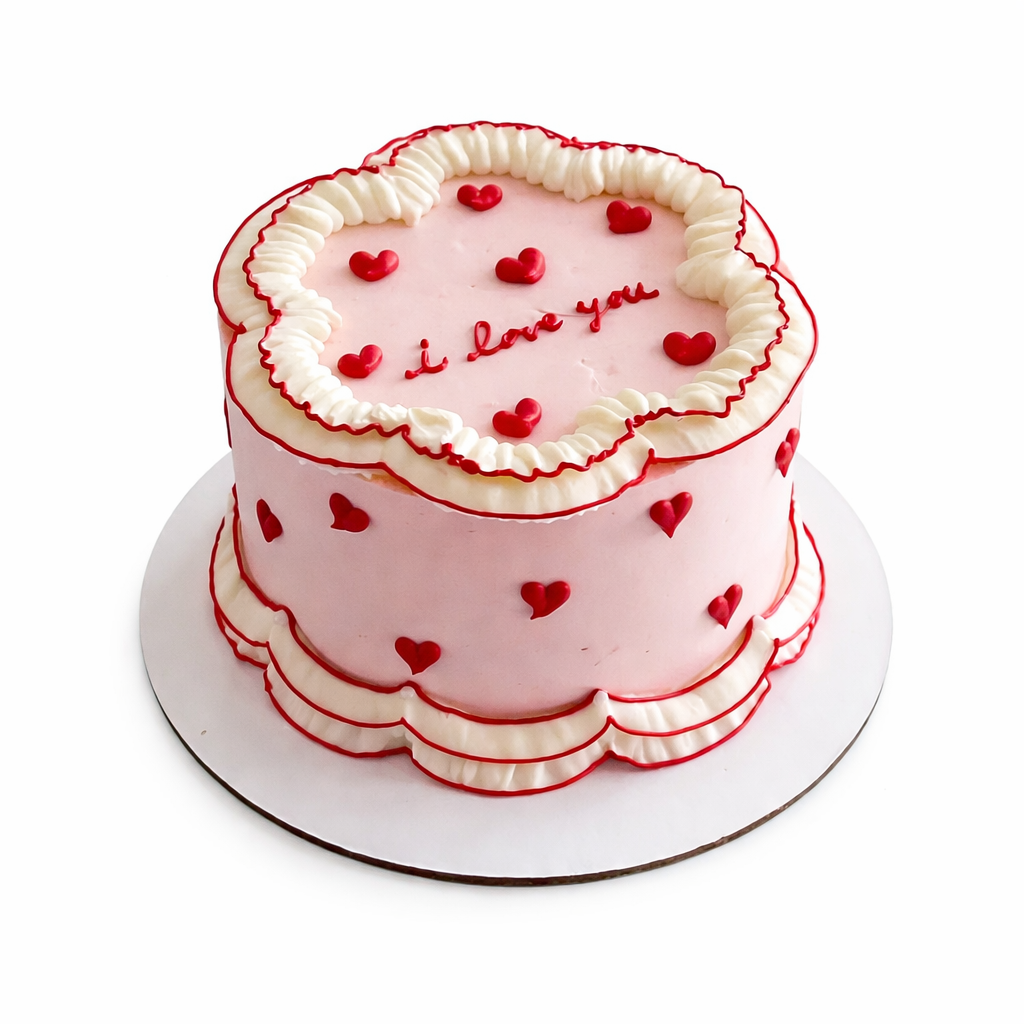 ChatGPT Image Jan 23, 2026, 06_49_23 PM I LOVE YOU Hearts Buttercream Cake - Image 1