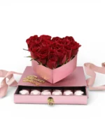 All My Love in Roses & Chocolate Acrylic Flower Box