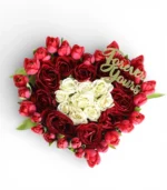 Forever, in Bloom Red Roses & Tulips Heart Box - Image 2