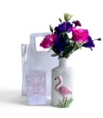 Flamingo Vase, Flowers & Yara Perfume Gift Set
